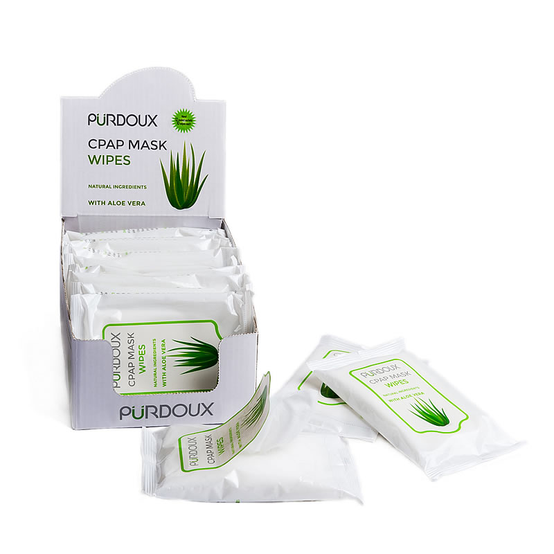 Featured image for “Purdoux CPAP Wipes - Aloe Vera [Unscented](a box of 12 sachets - 10 wipes each)”